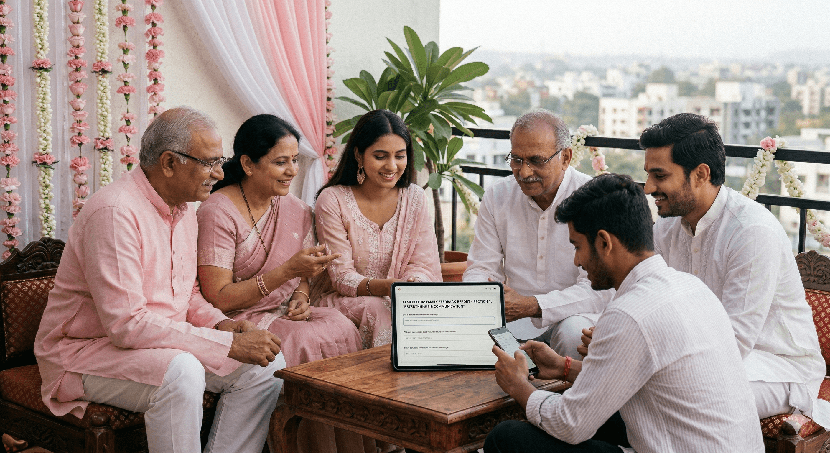 Modern couple using AI-powered compatibility assessment